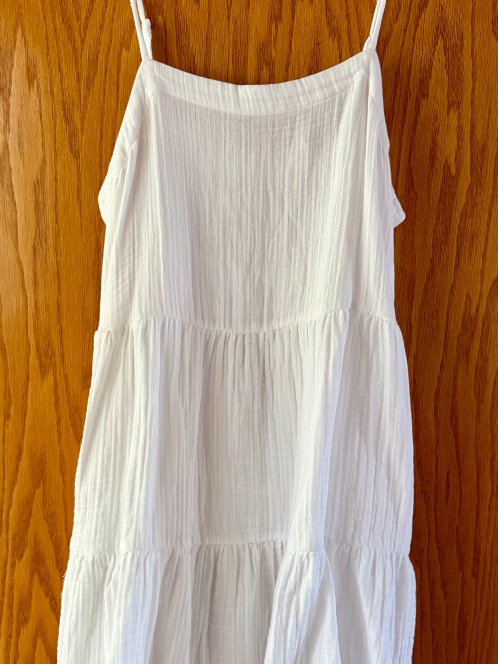 LOFT White Tiered Gauze Maxi Dress
